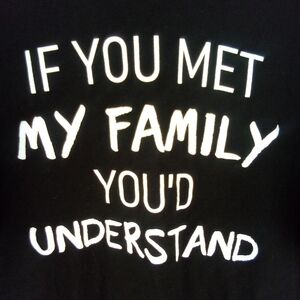 Men's Novelty Black T Shirt Plus Size 2X Dysfunctional Family Funny Unisex